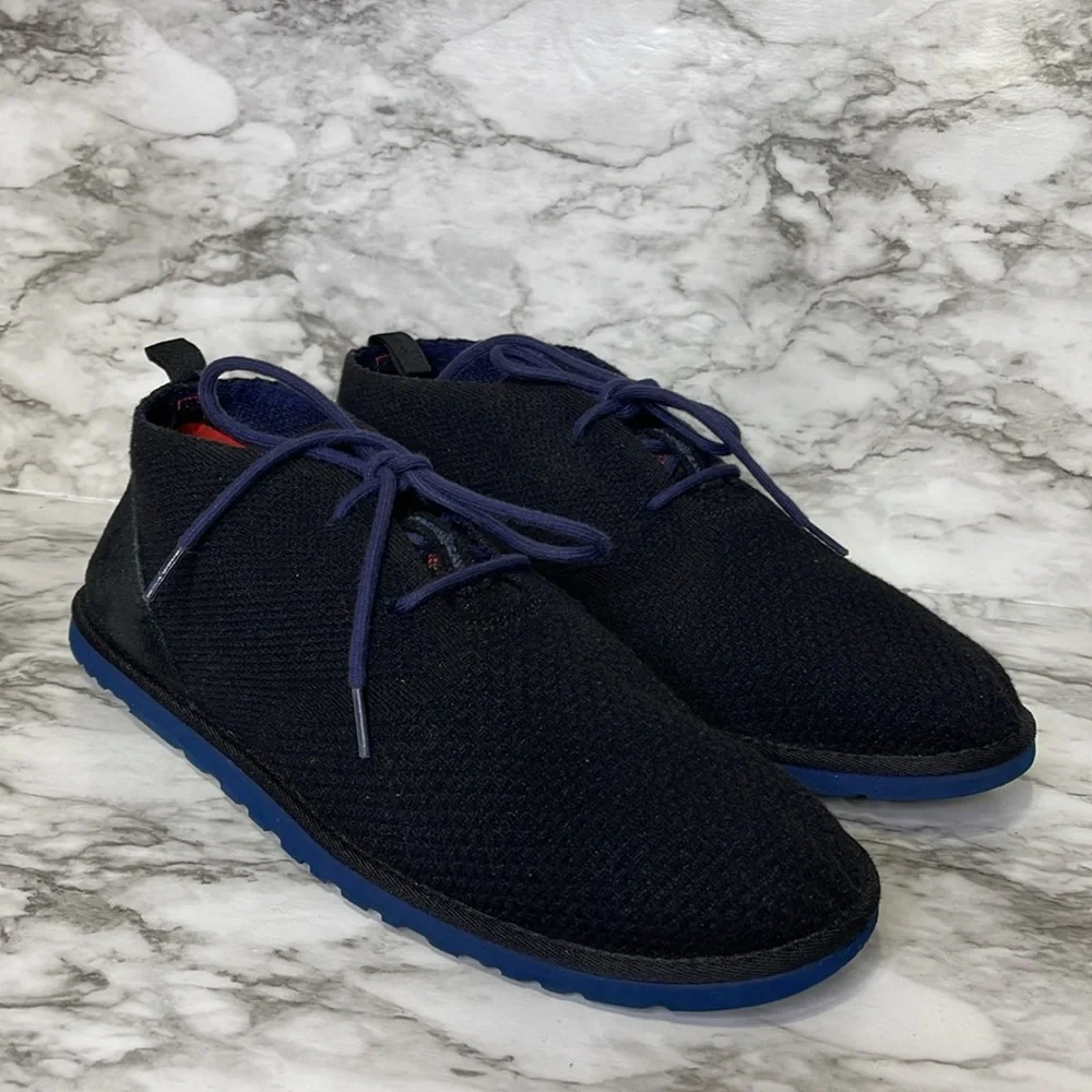 UGG MEN'S Navy Maksim HyperWeave Knitted Chukka Shoes Size 15 US